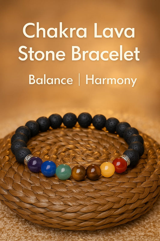 Lava 7 Chakra Natural Stone Bracelet
