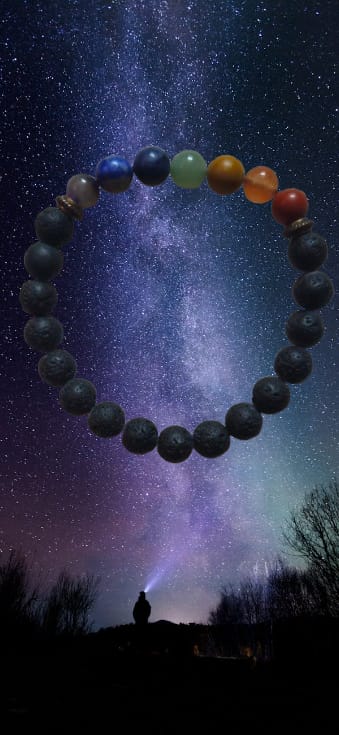 Lava 7 Chakra Natural Stone Bracelet
