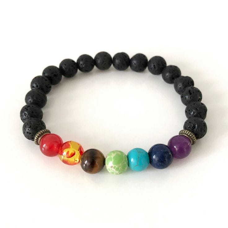 Lava 7 Chakra Natural Stone Bracelet